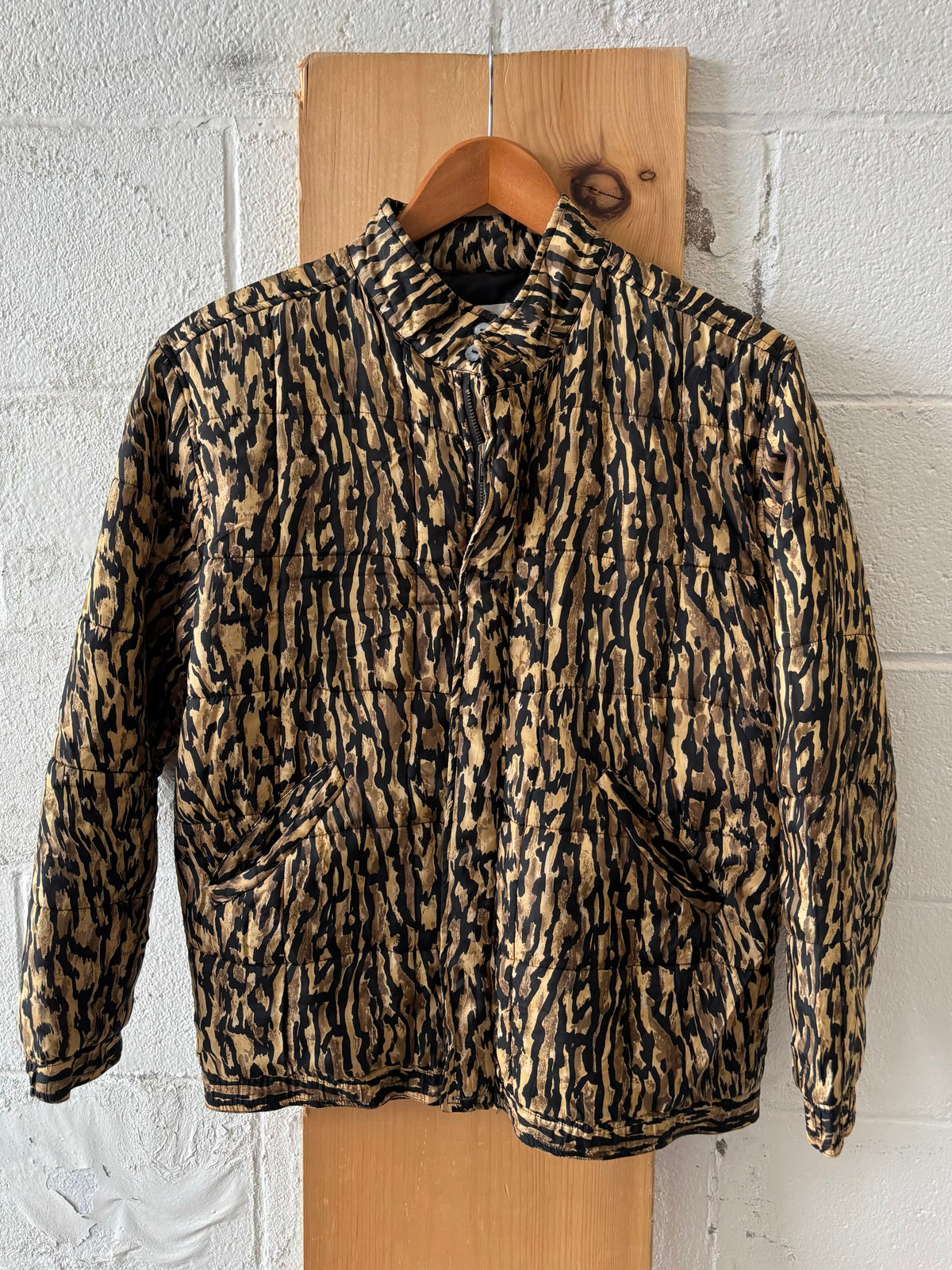 Vtg Silk Quilted Puffer Jacket : Petite S