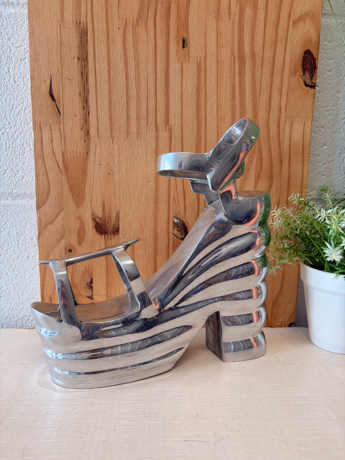 Metal Platform Sandal Sculpture / One Bookend (Local Pick Up Only)