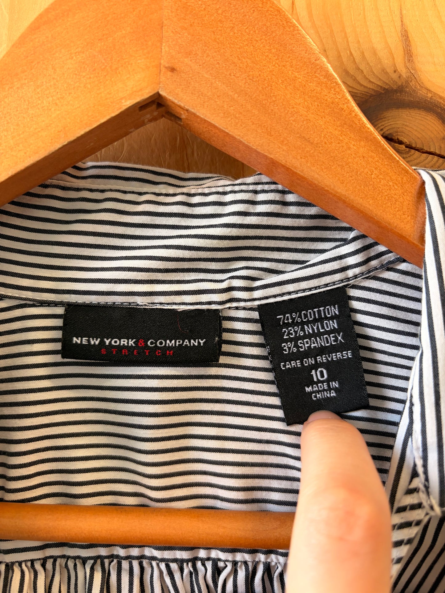 Pinstripe Wrap Blouse : 10