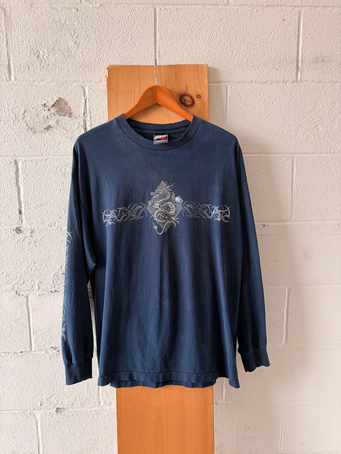 Distressed Y2K Top Heavy Long Sleeve : XL
