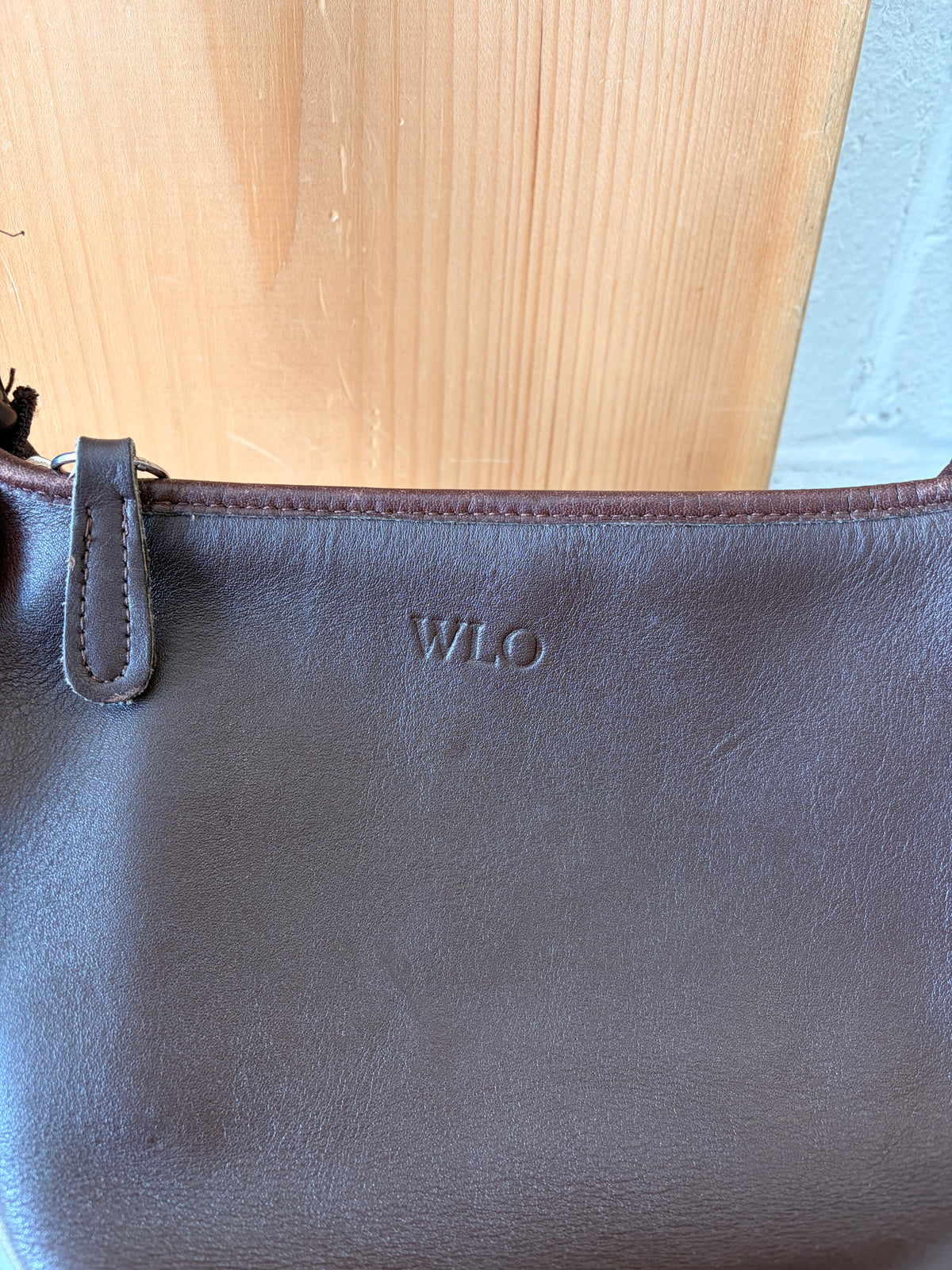Dark Brown Leather Bucket Purse