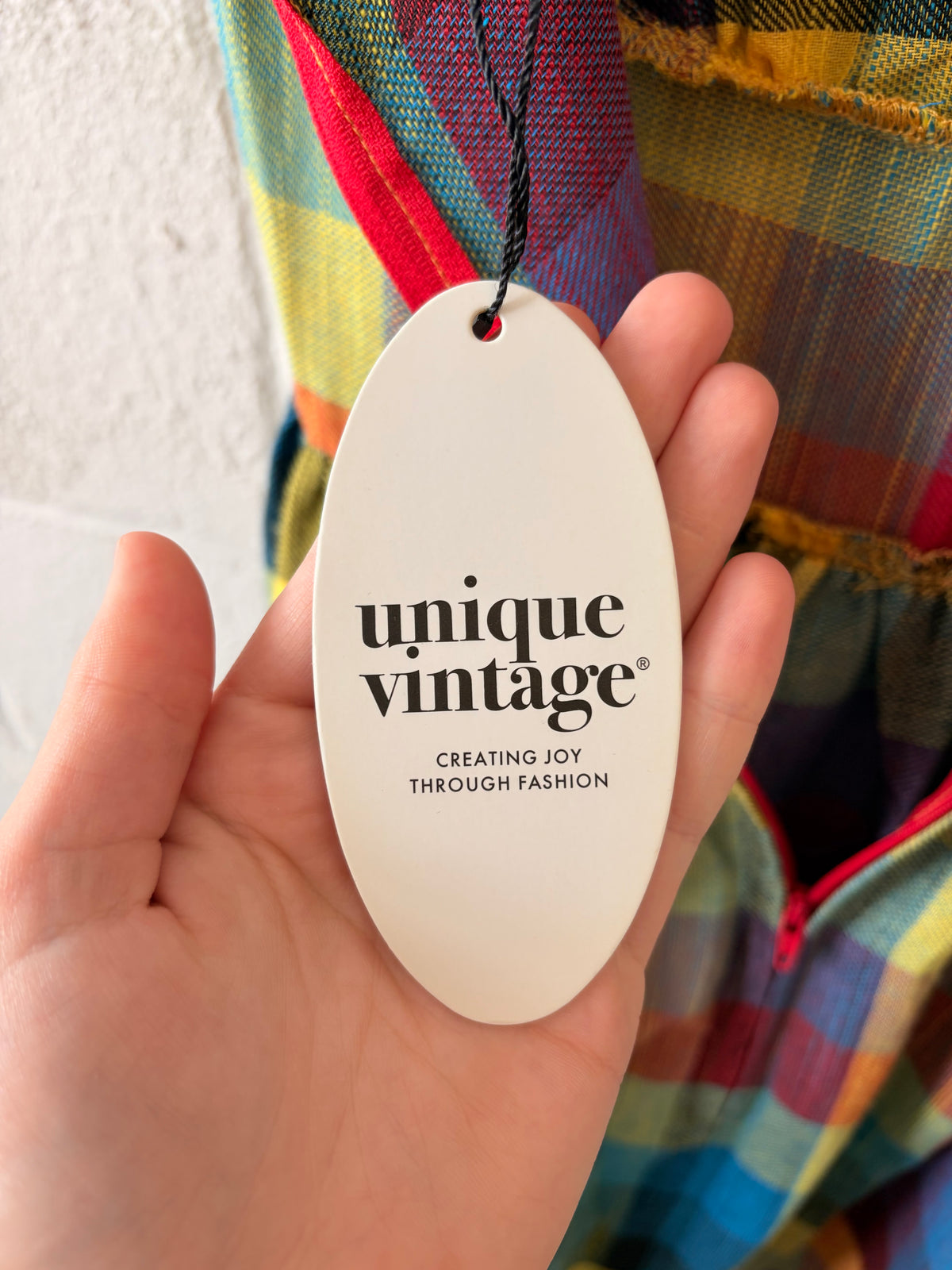 50’s Style Plaid Unique Vintage Swing Dress : XS