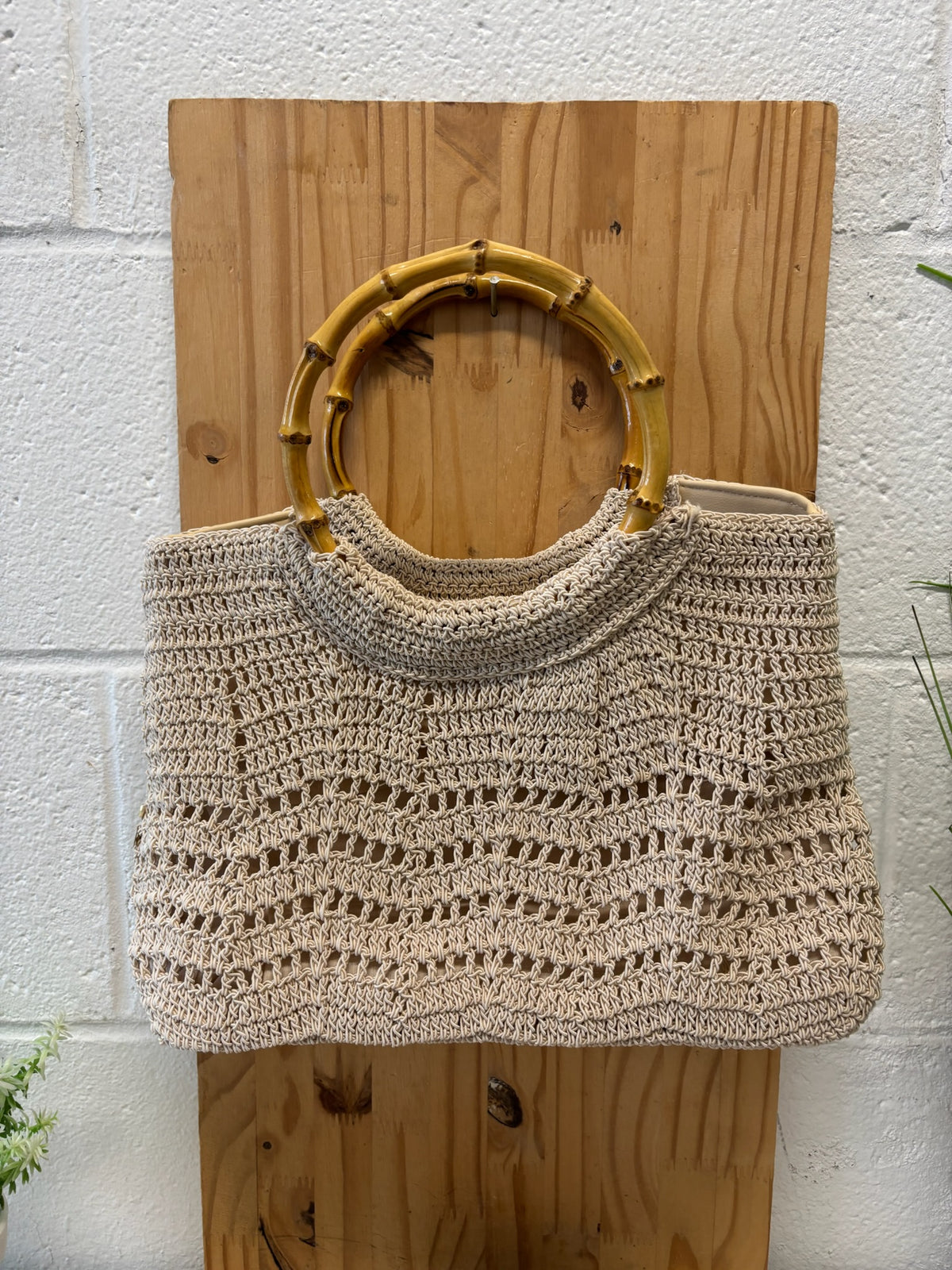 Embellished Woven Handbag