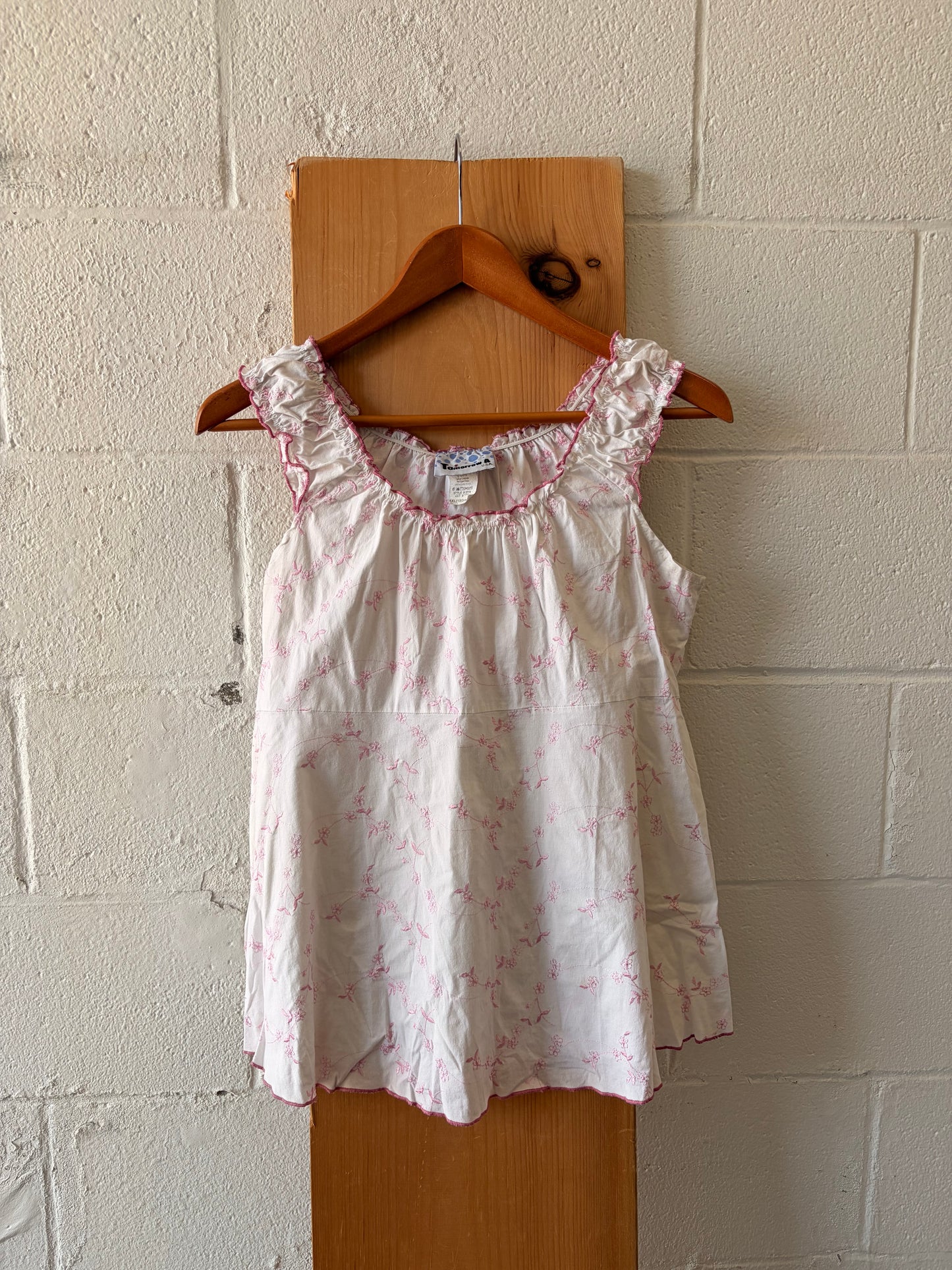 Pink & White Floral Top : 1XL