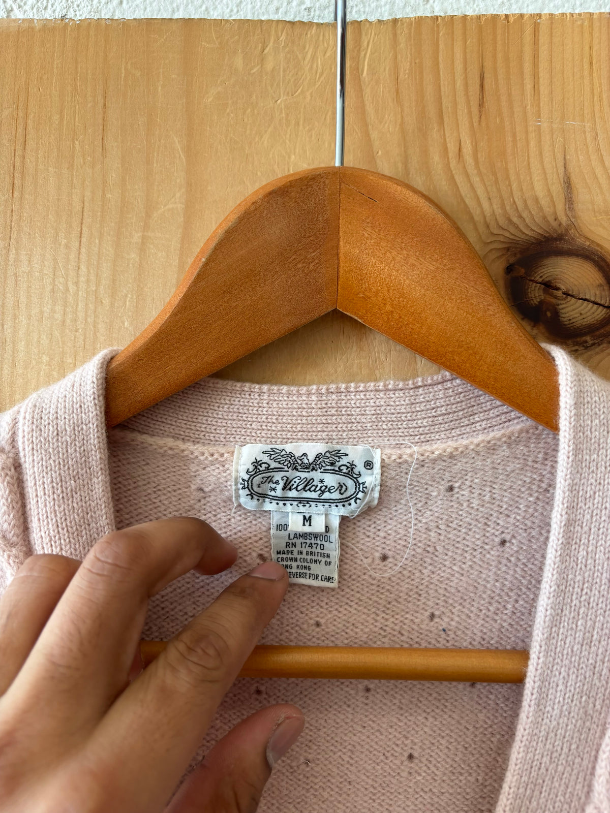 Vtg Pink Wool Sweater Vest : M