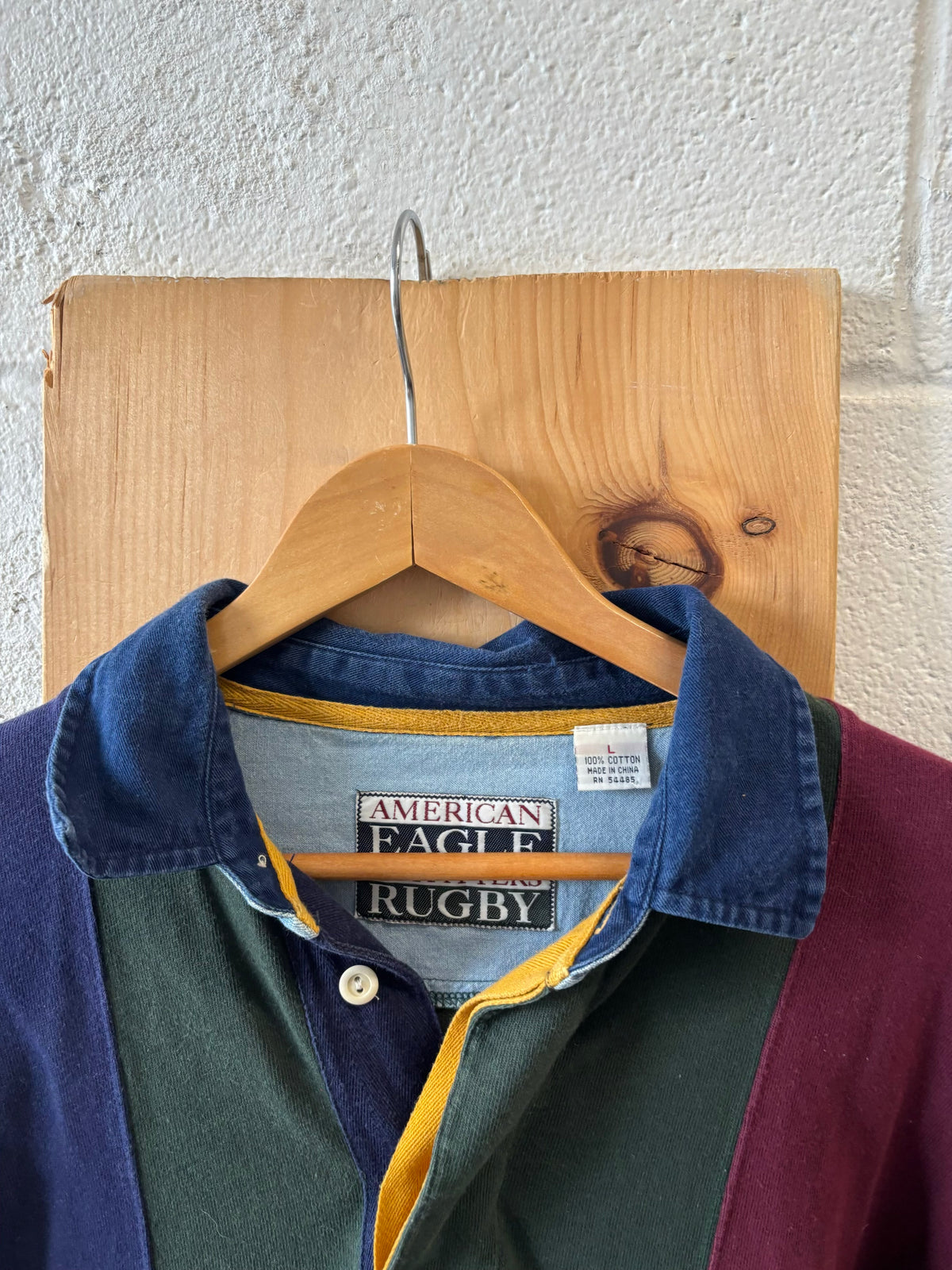 Vtg 90s American Eagle Striped Rugby Shirt : L