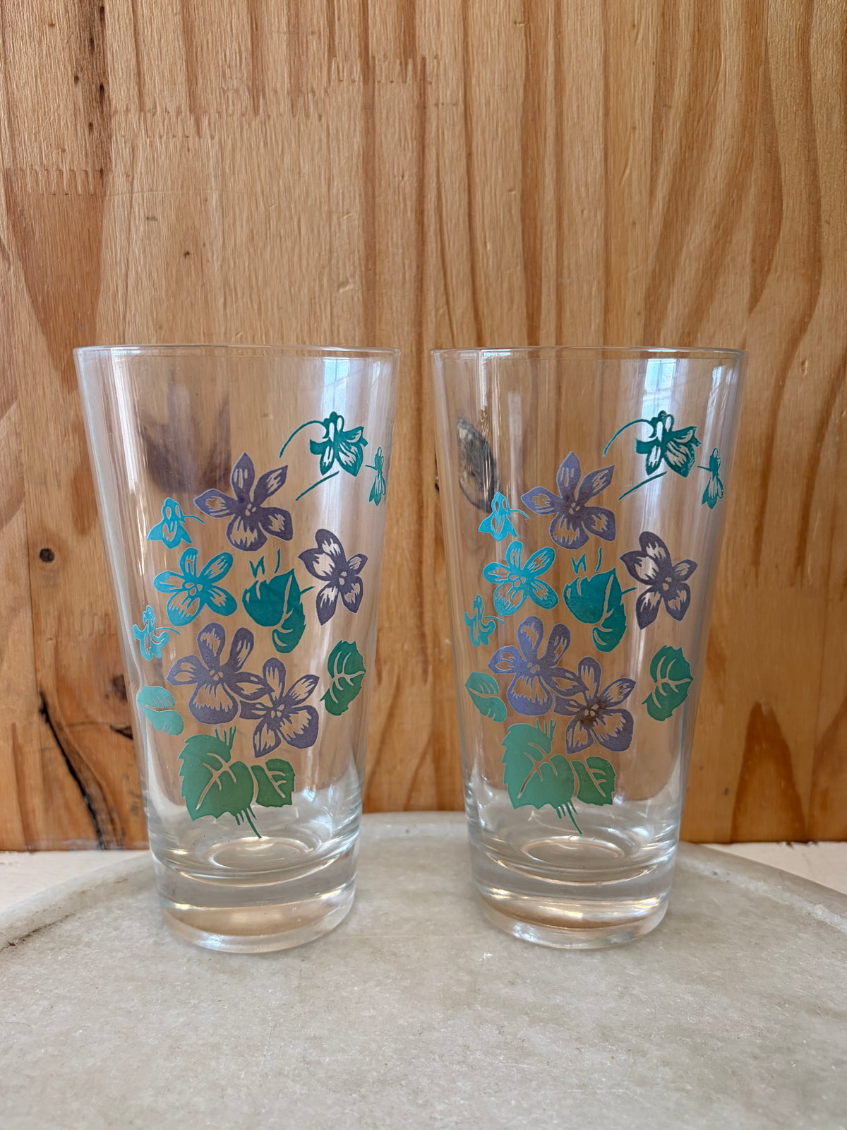 Set of 6 Floral Glasses (Local Pick Up Only)