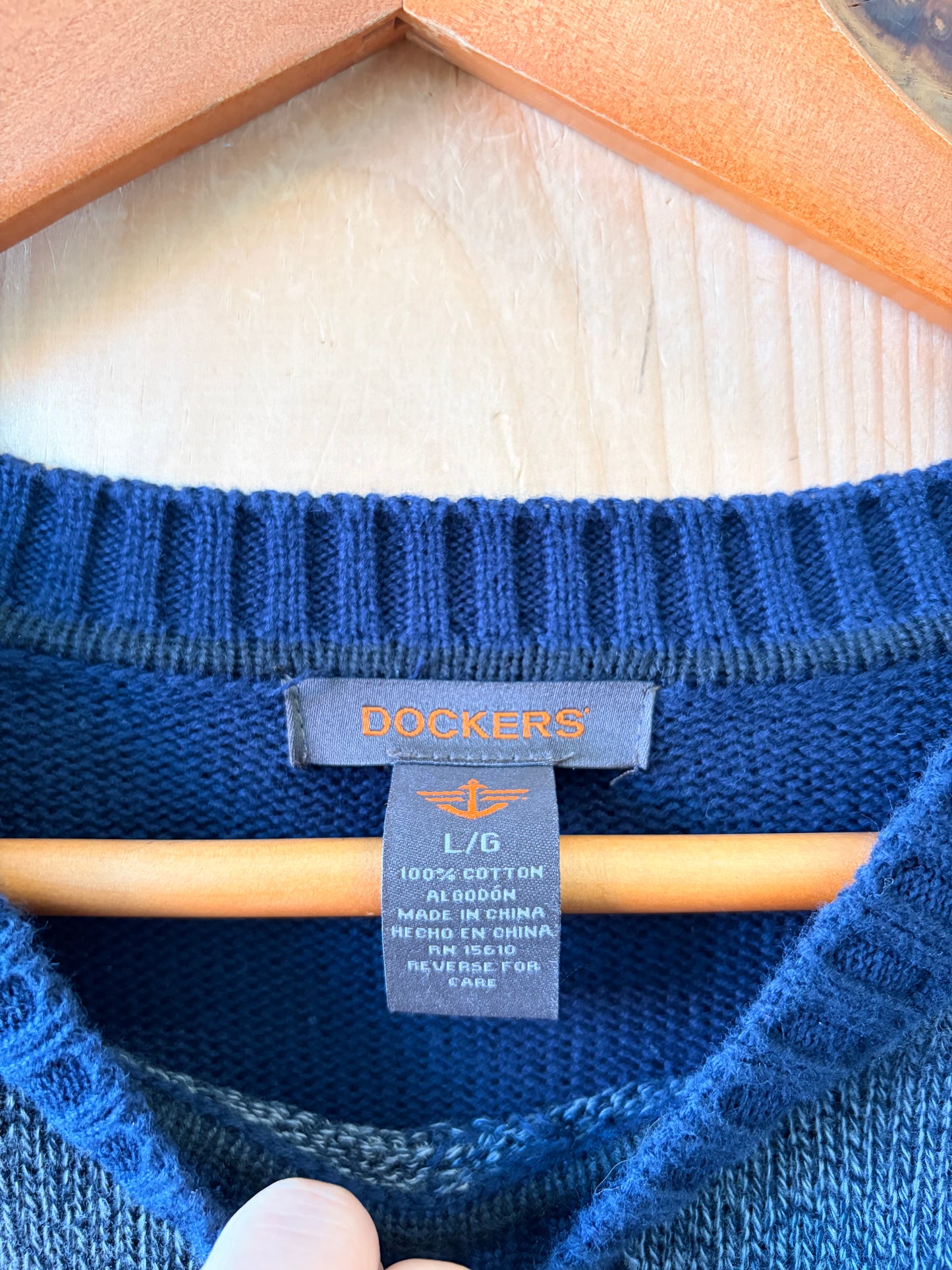 Navy Diamond Patterned Sweater : L