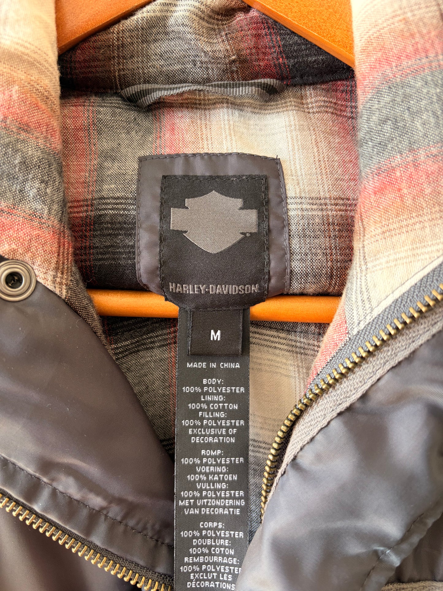 Flannel Lined Harley Vest : M