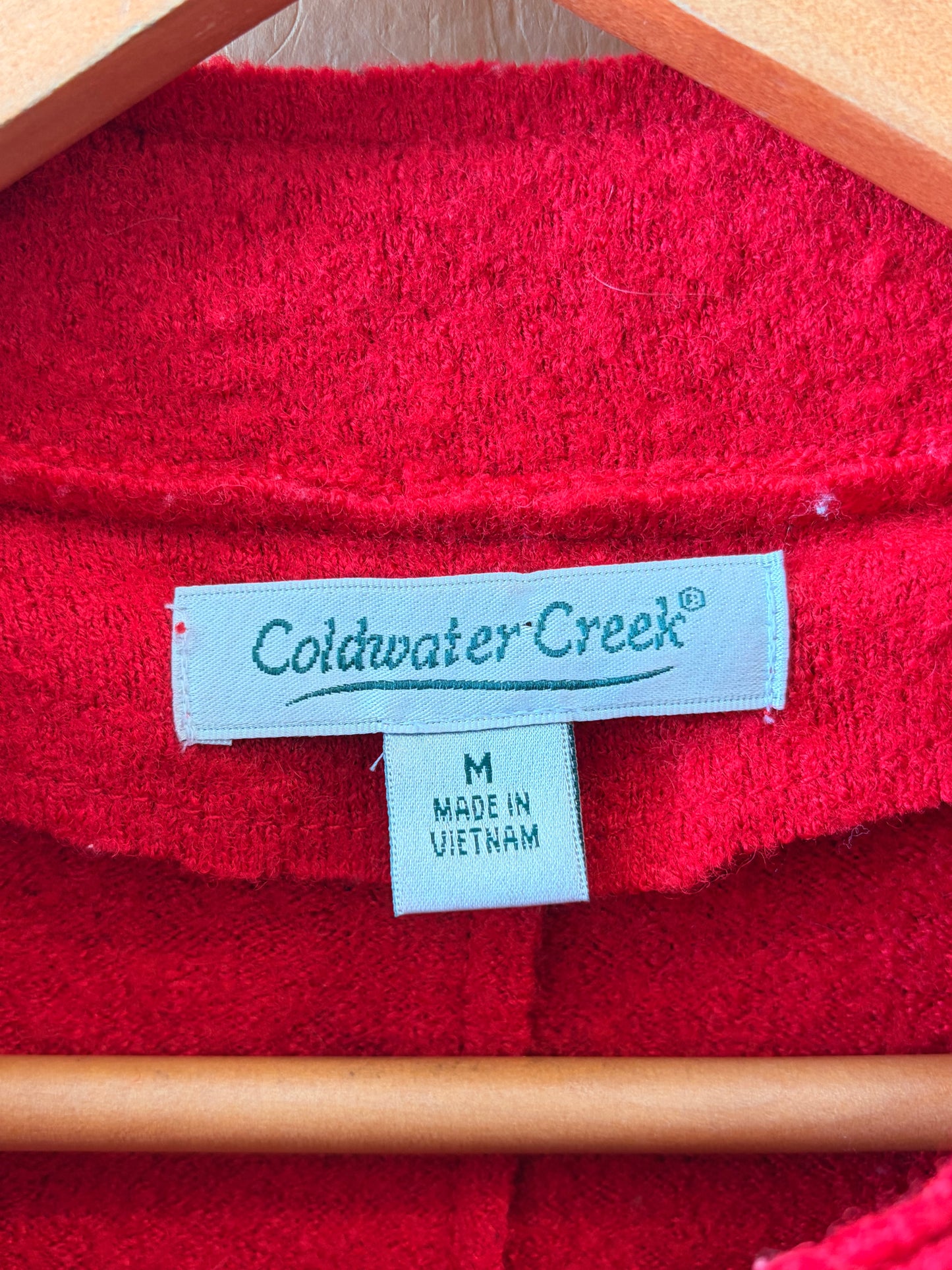 Red Wool Blend Cardigan Sweater : M