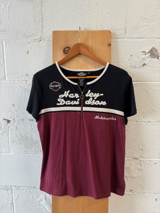 Harley Zip Neck Tee : XL