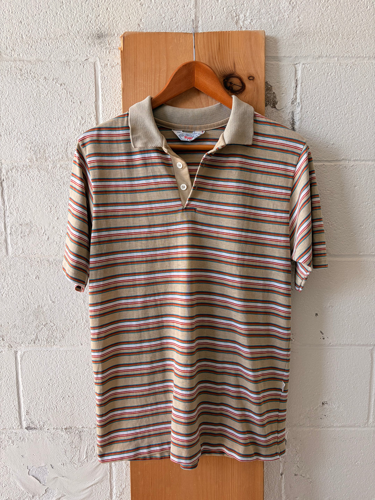 Vtg Levi’s Striped Single Stitch Polo : L