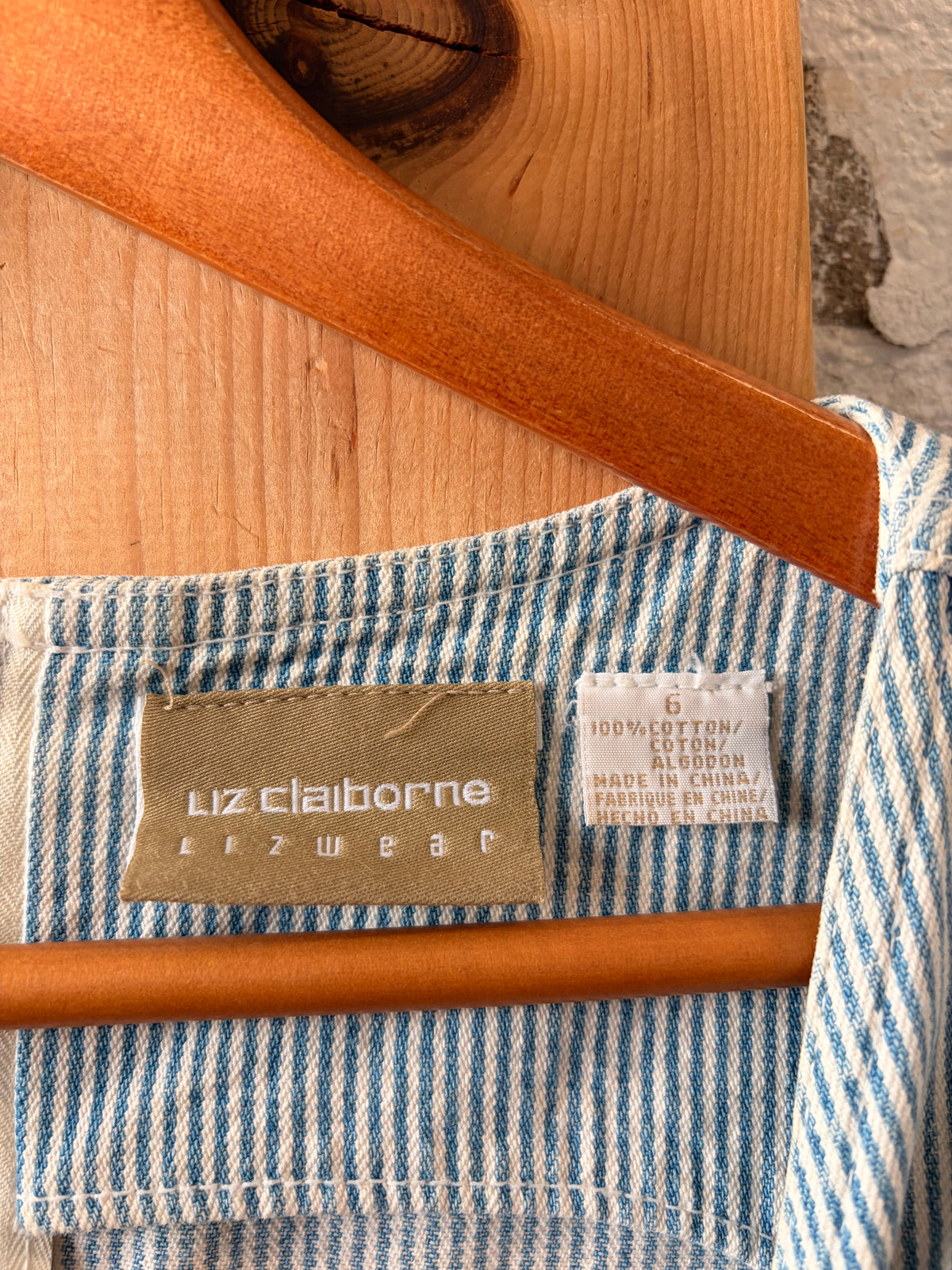 Vtg Blue & White Pinstripe Dress : 6