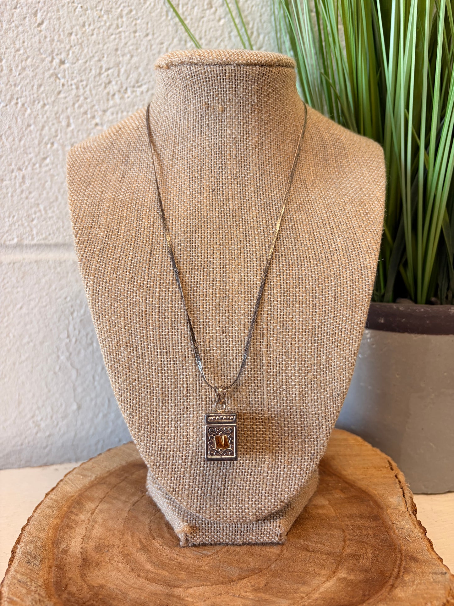 Vtg 925 Silver Wish Prayer Box Necklace