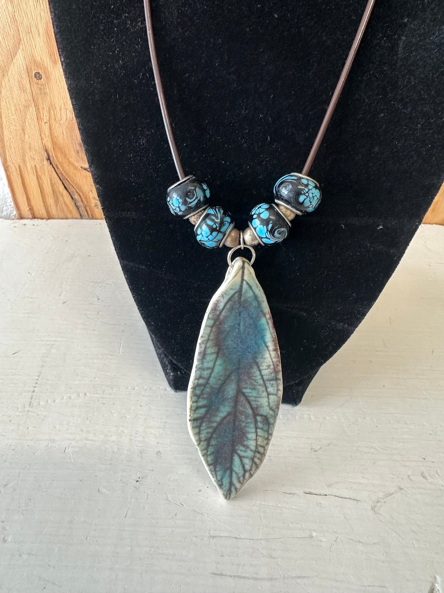 Blue Leaf Necklace