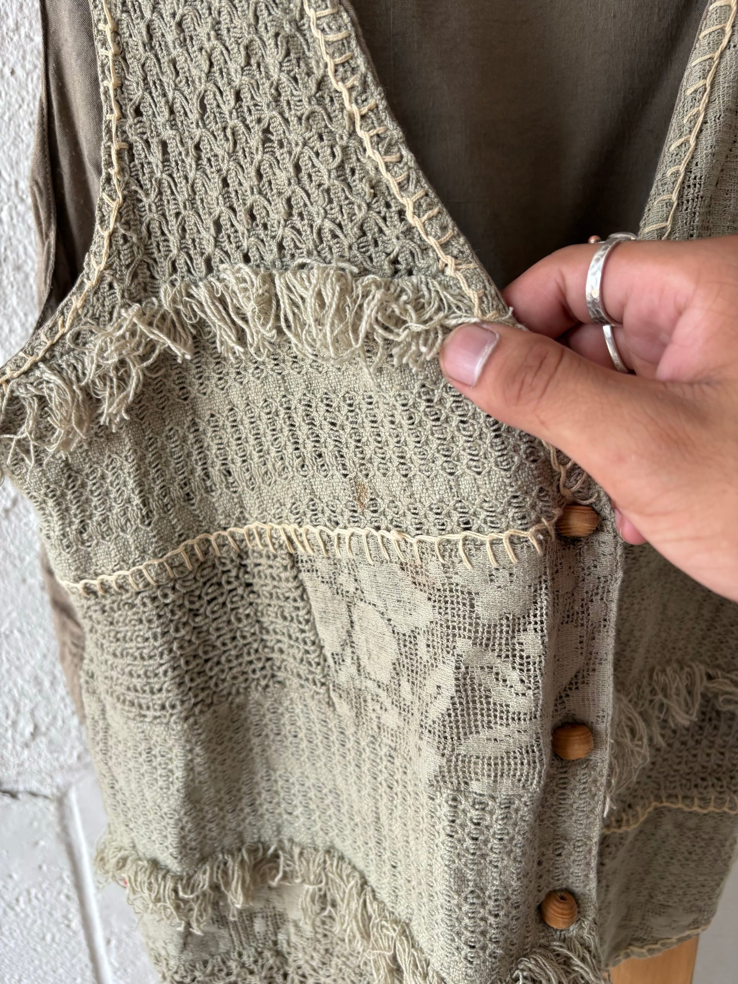 Boho Green Vest : L