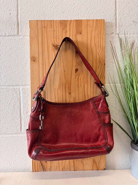 Red Fossil Shoulder Purse