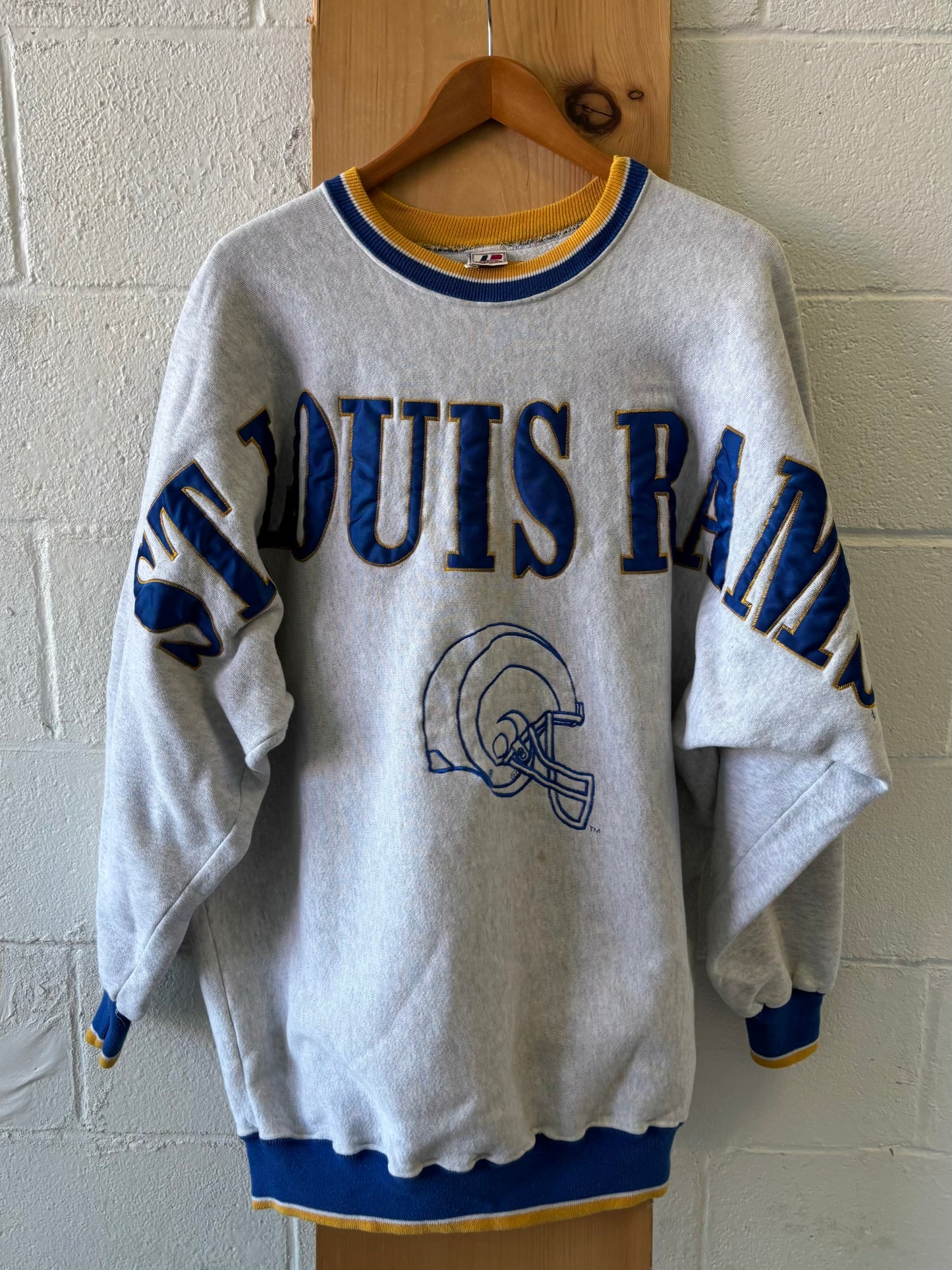 Vtg 90s St. Louis Rams Crew : 2XL