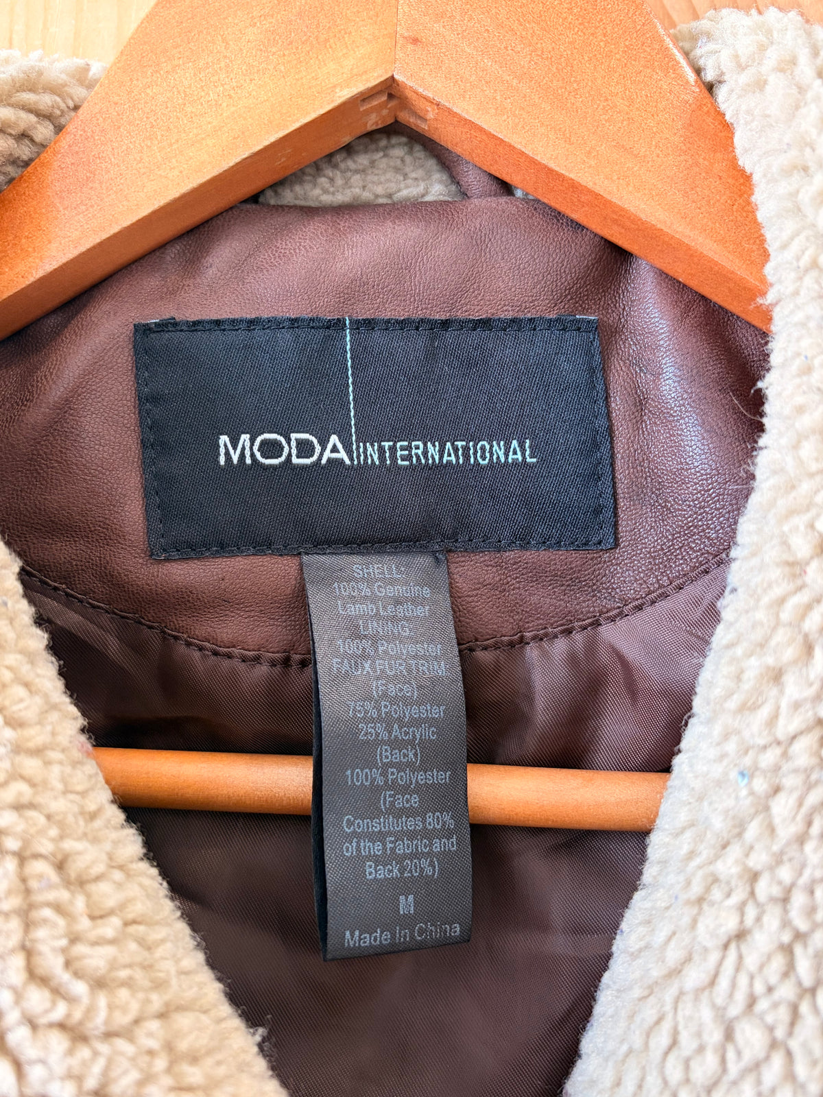 Brown Lambskin & Sherpa Jacket : M