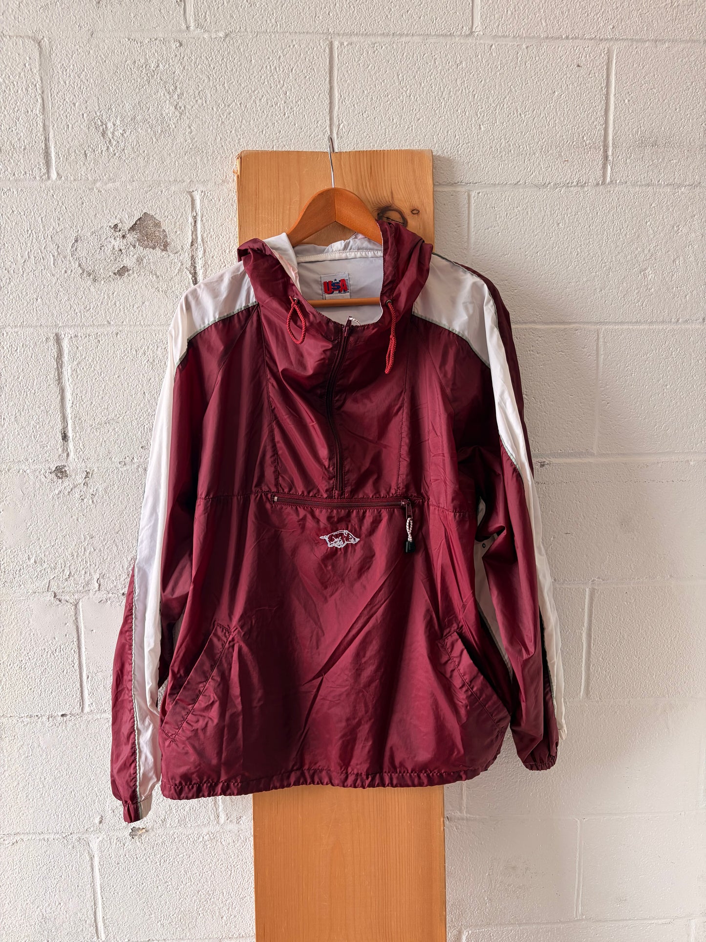 Vtg Hooded Arkansas Windbreaker : XXL