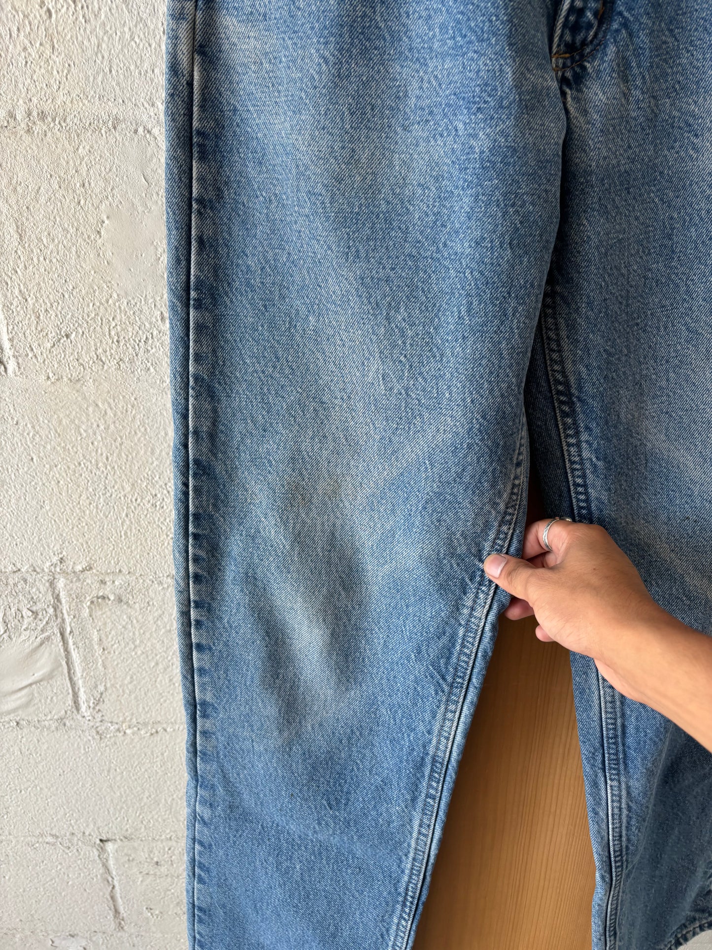 Vtg Flannel Lined Carhartt Denim Jeans : 32” W