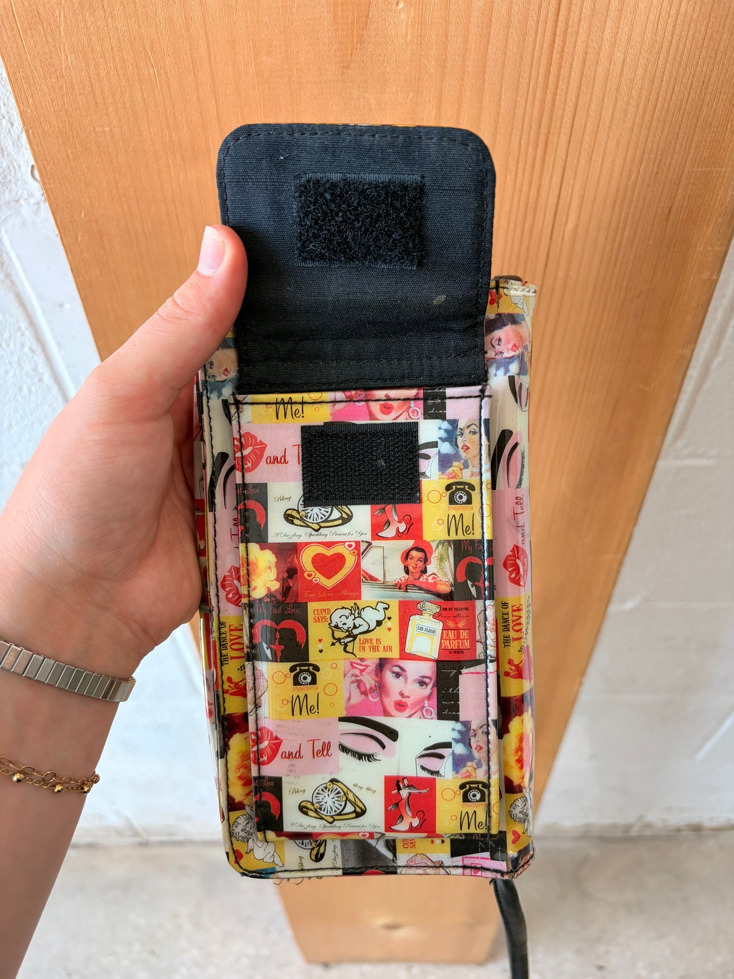 Relic Collage Printed Crossbody Wallet / Purse
