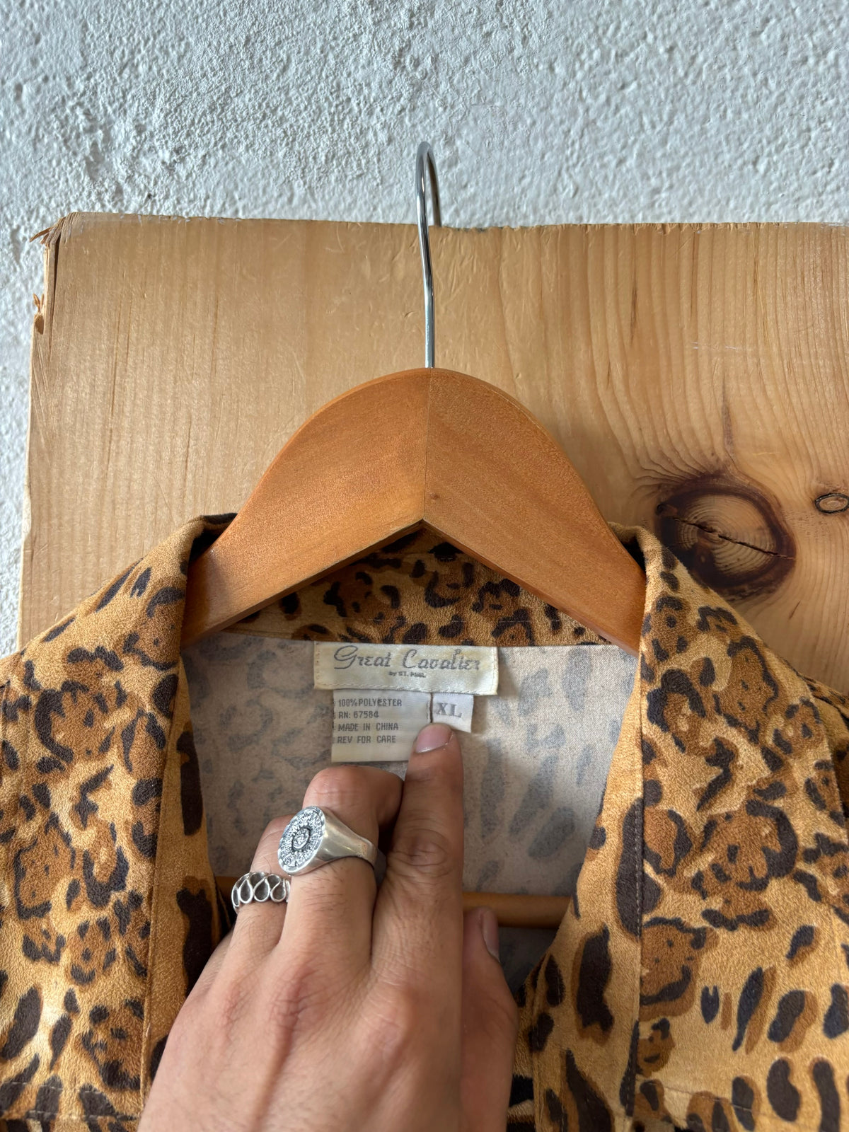 Leopard Print Button Up : XL