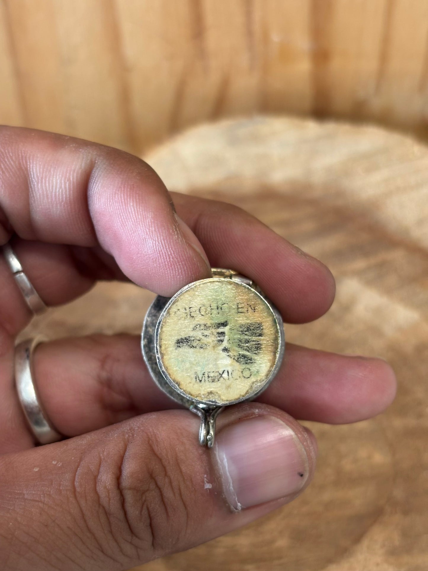 Vtg Mexican Silver Pill Box
