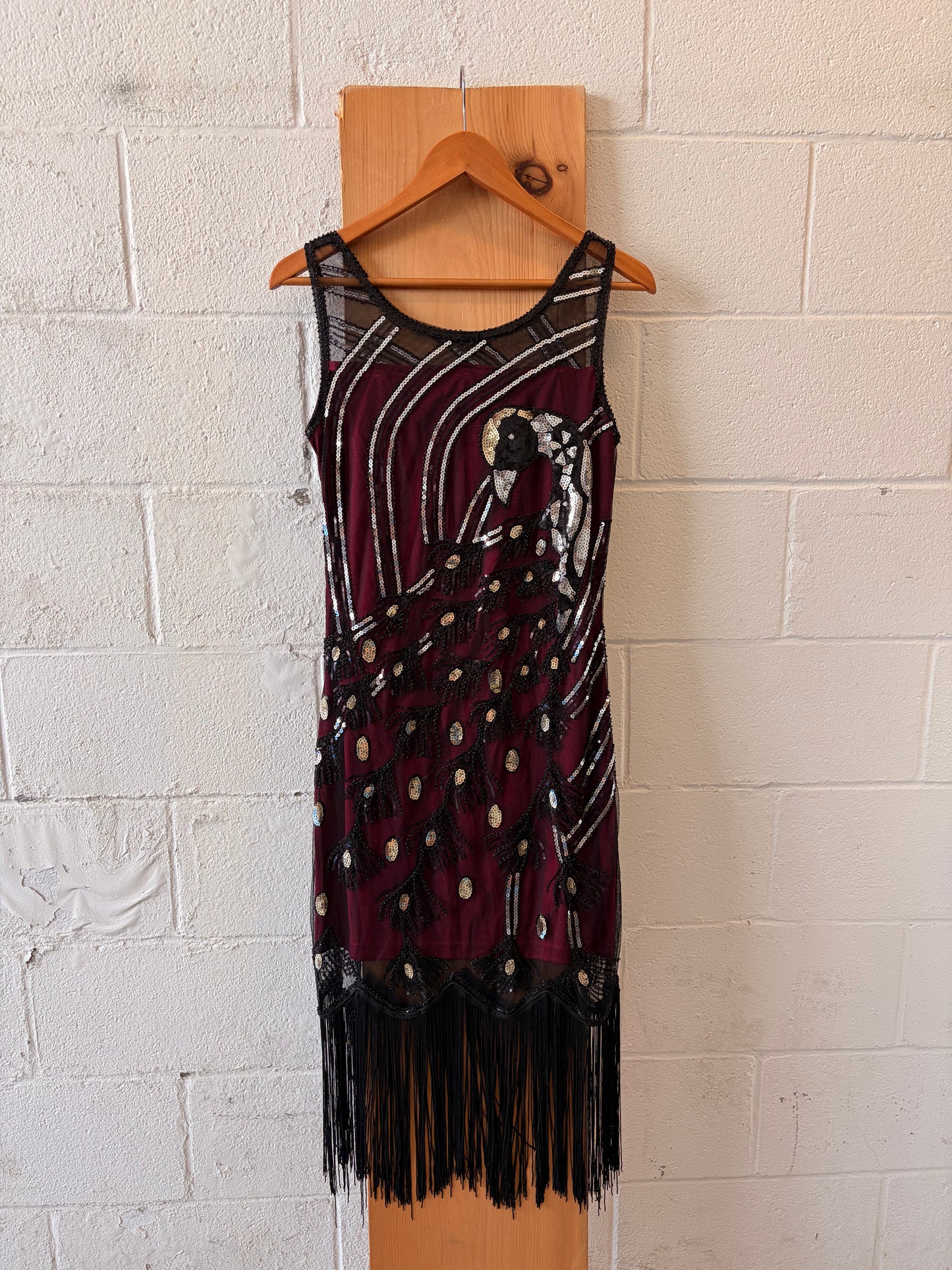 Beaded Fringe Peacock Dress : M