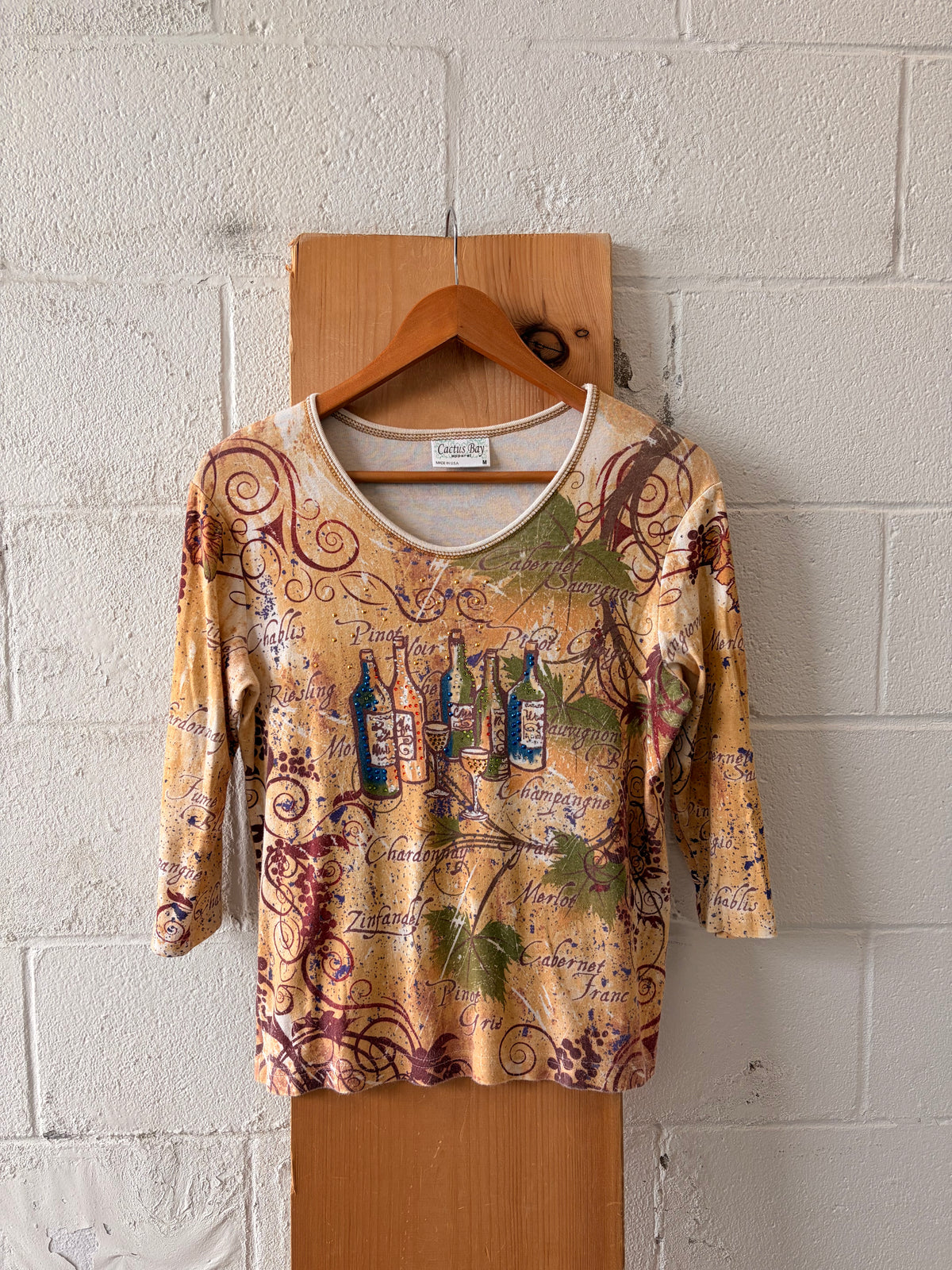 Vtg Cactus Bay Vineyard Top : M