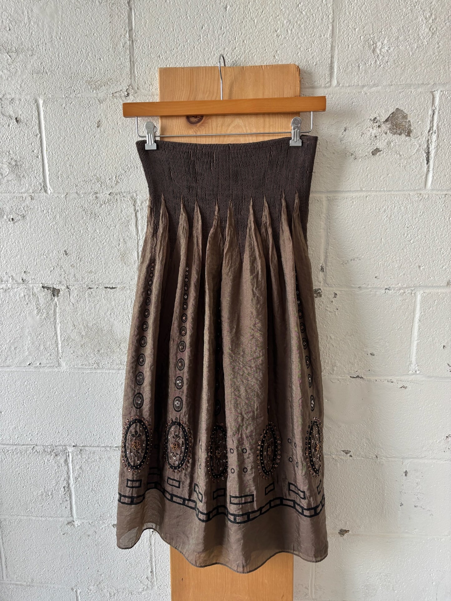 Shimmery Brown Strapless Dress : OS