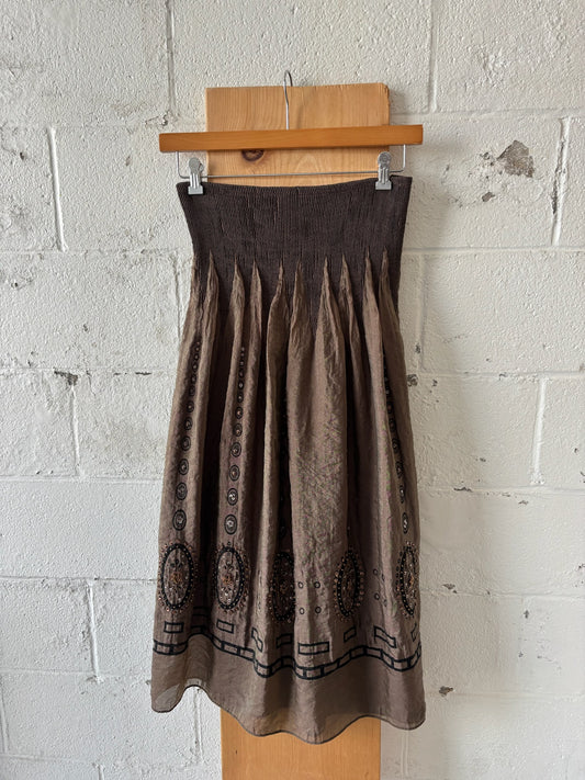 Shimmery Brown Strapless Dress : OS