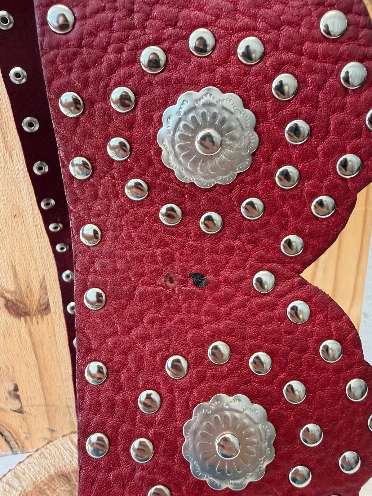 NWT Free People Red & Silver Studded Star Belt : XS/S