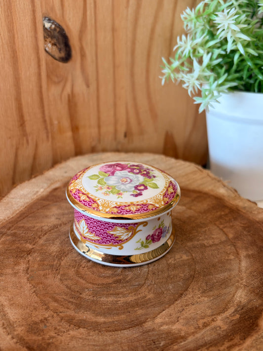 Vtg Floral China Trinket Box (Local Pick Up Only)