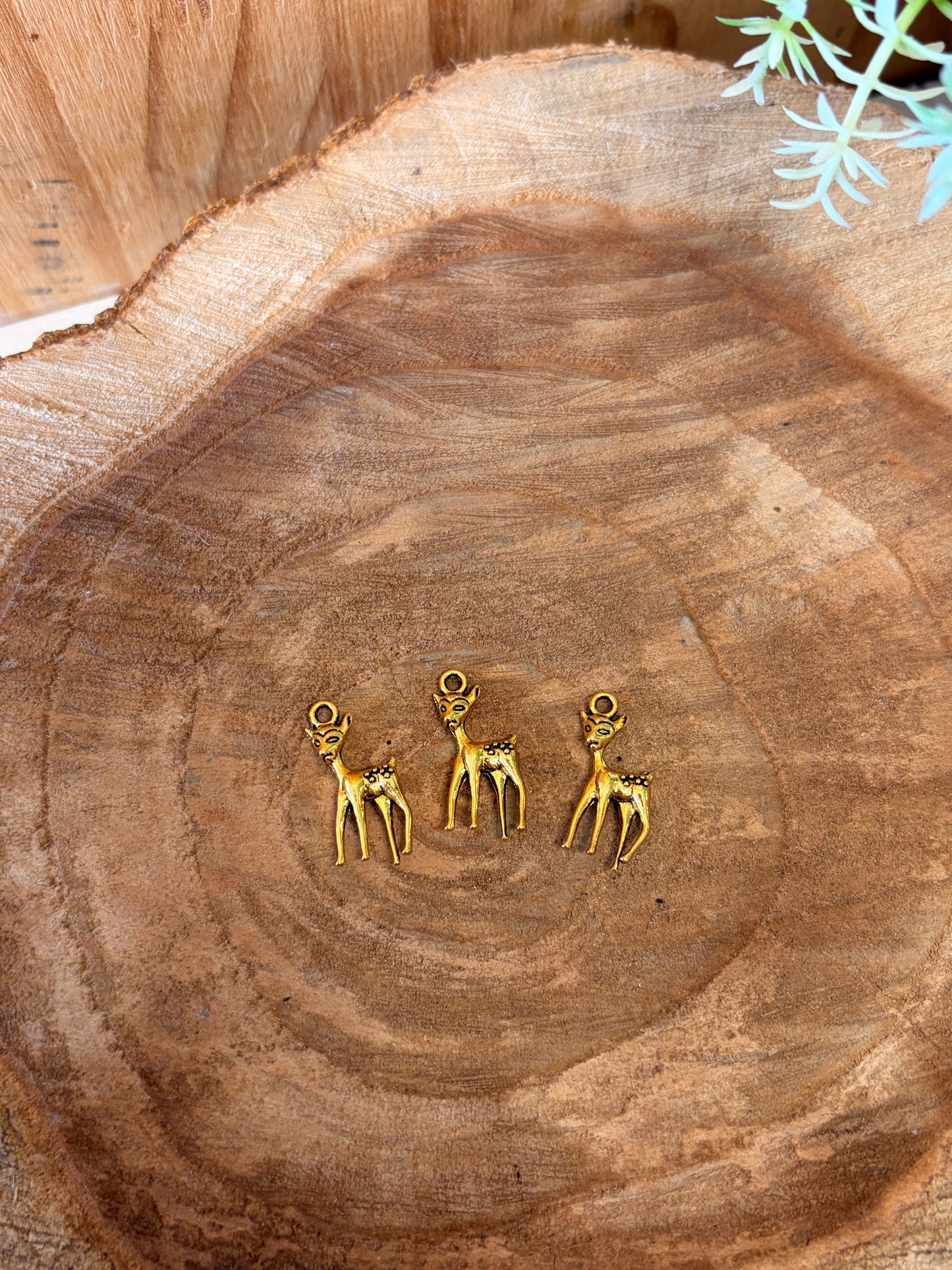 Gold Tone Deer Charm Trio