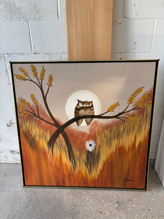 Large Original Owl Painting (Local Pick Up Only)