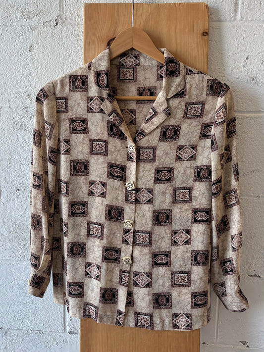 Vtg Button Up Top : M