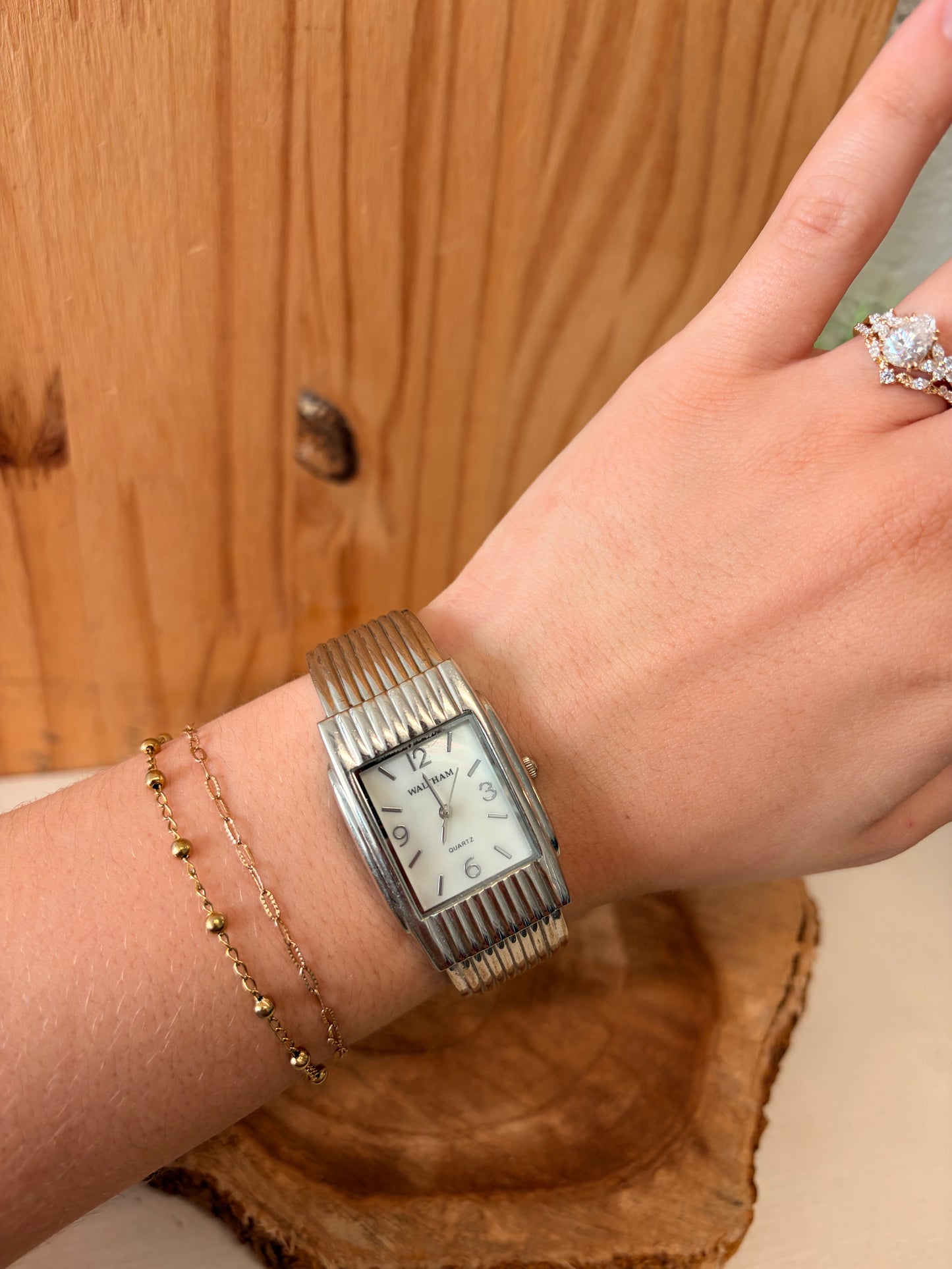 Silver Tone Cuff Watch (Untested - As Is)