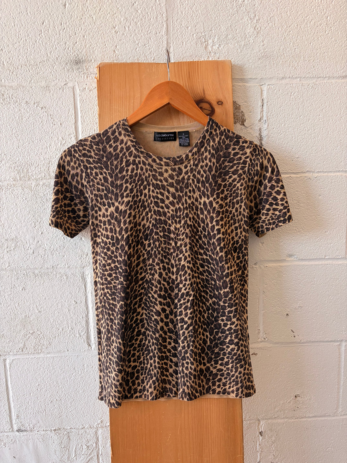 Silk Leopard Print Tee : S