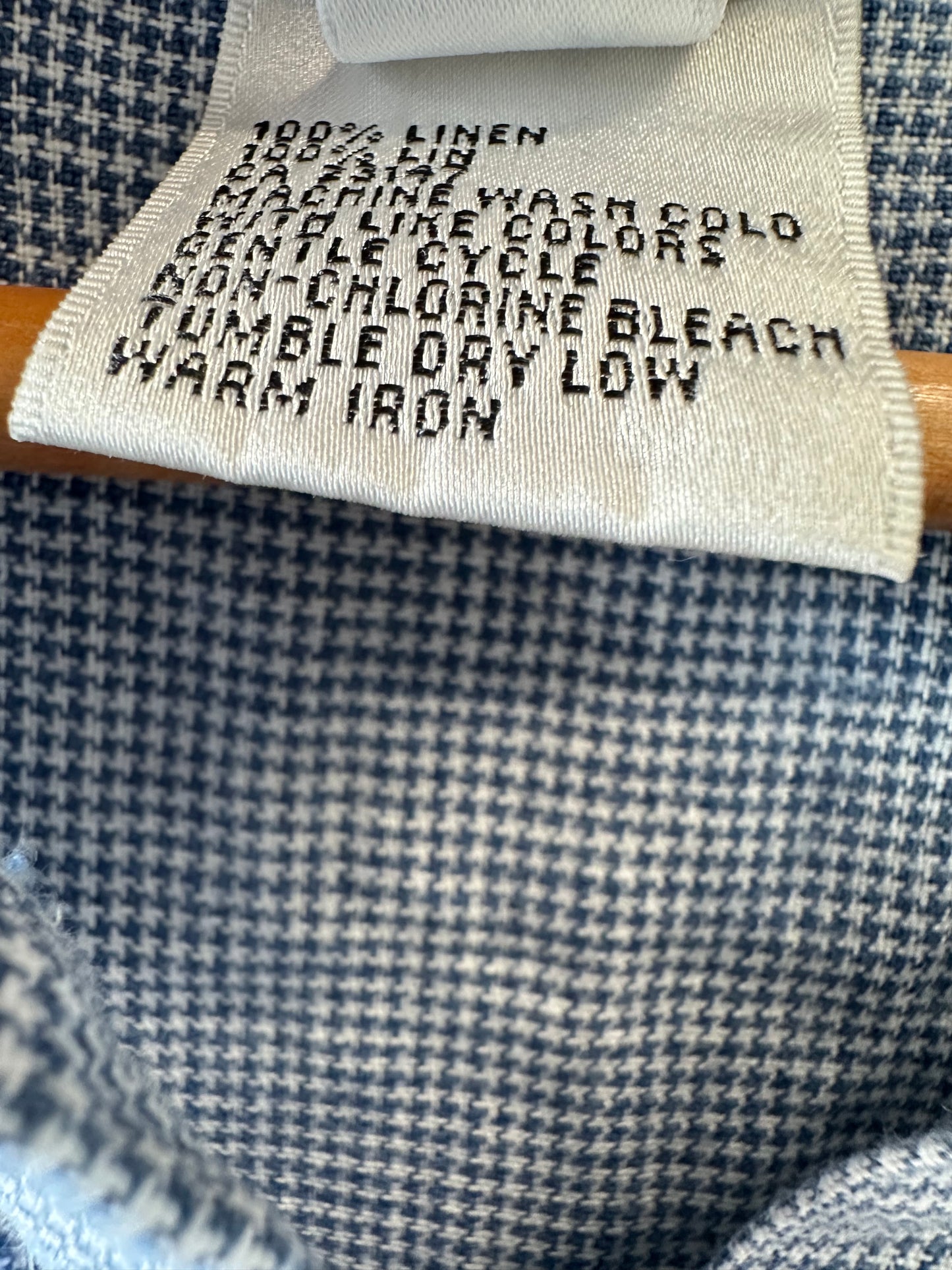 Vtg Blue Linen Top : M