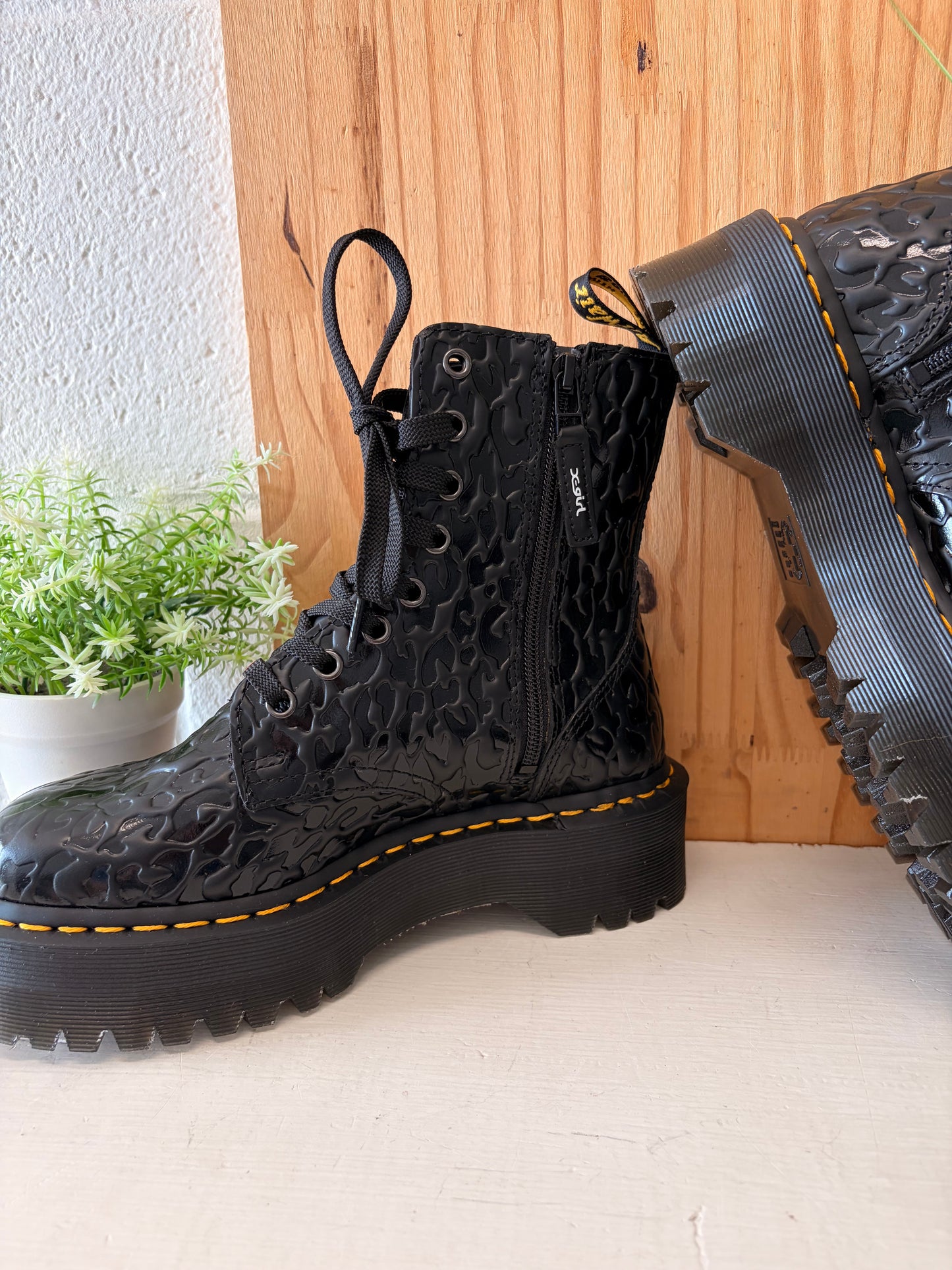 Dr. Martens Jadon X-Girl Textured Platform Boots : Size 7
