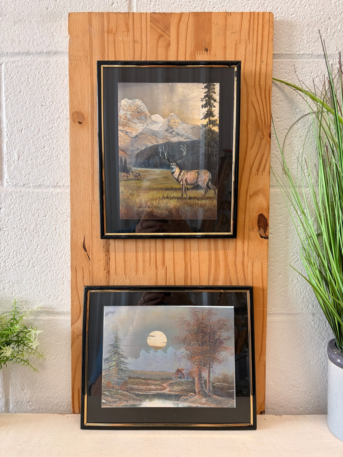 Vtg Pair of Landscape Foil Artwork (Local Pick Up Only)