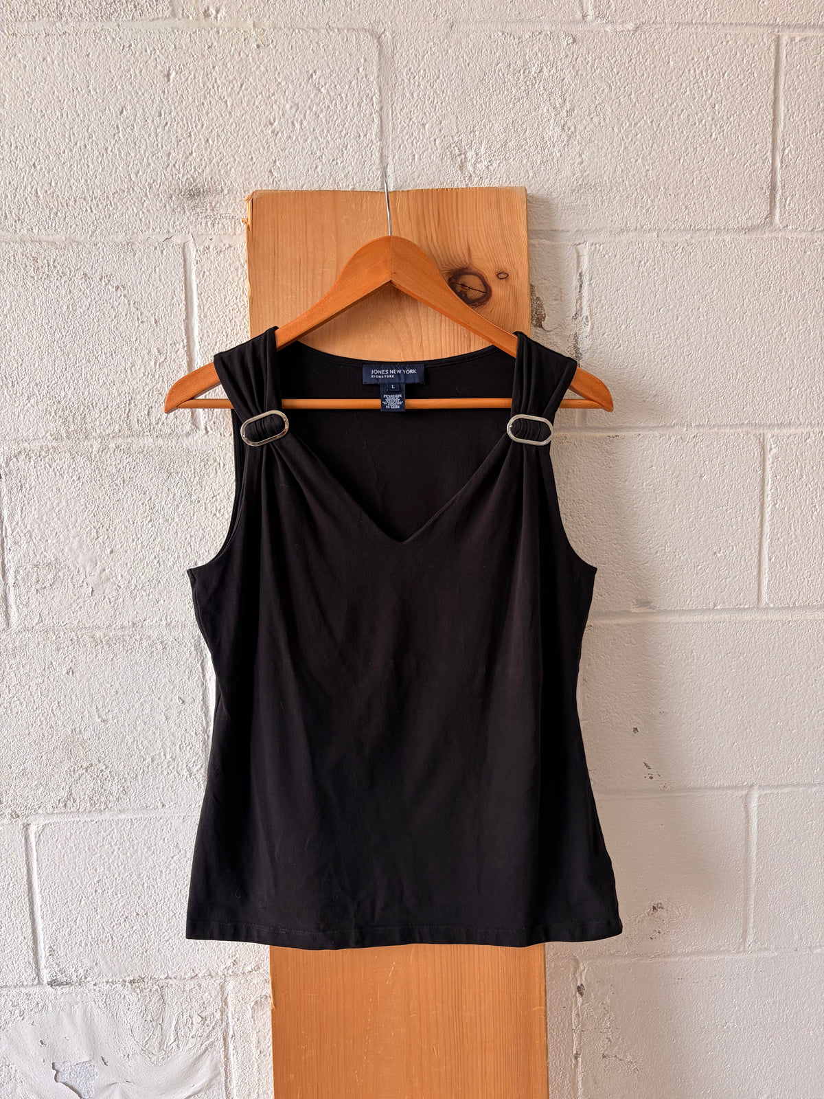 Black & Silver Accented Tank : L