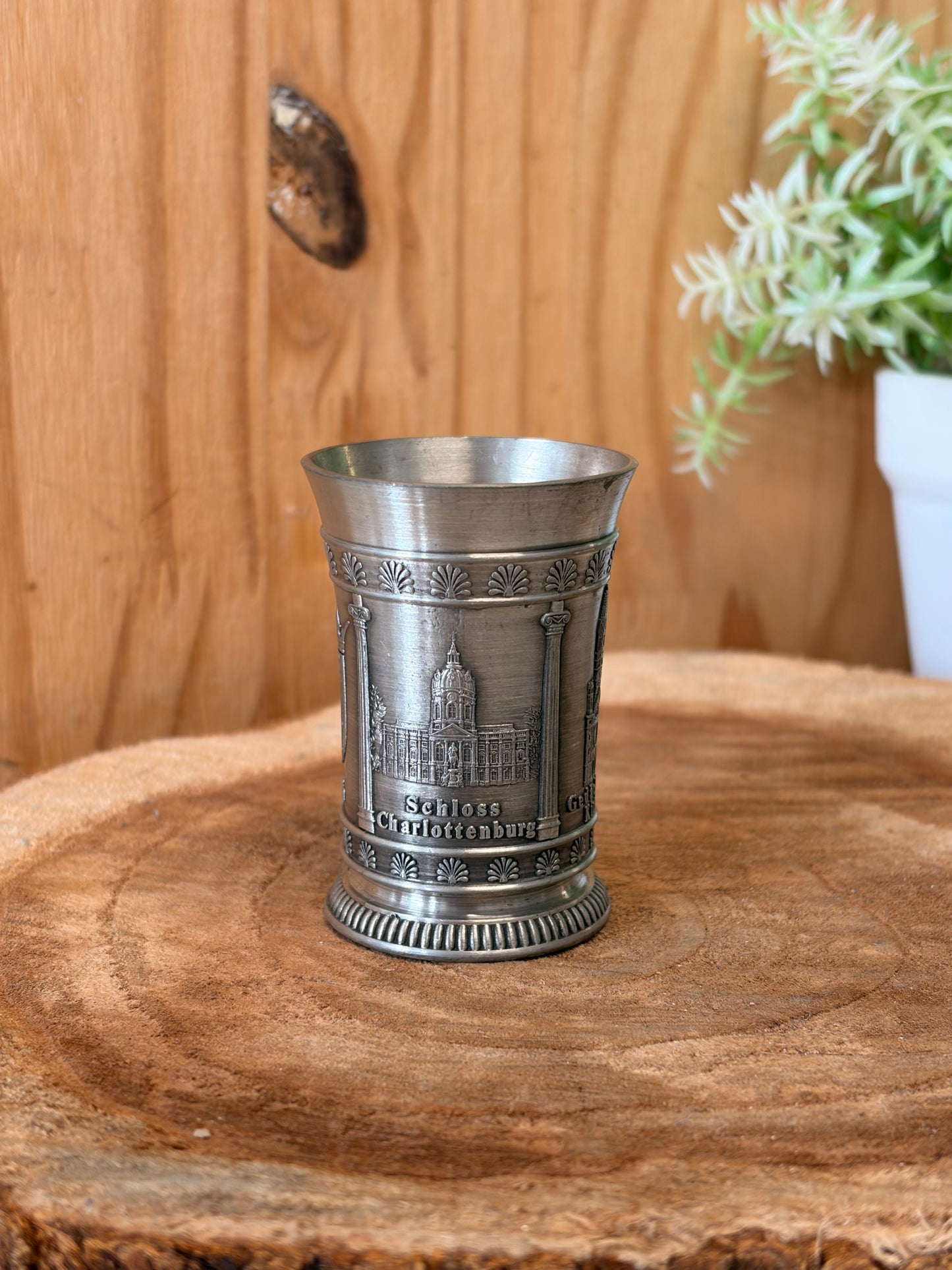 Vtg Metal German Shot Glass