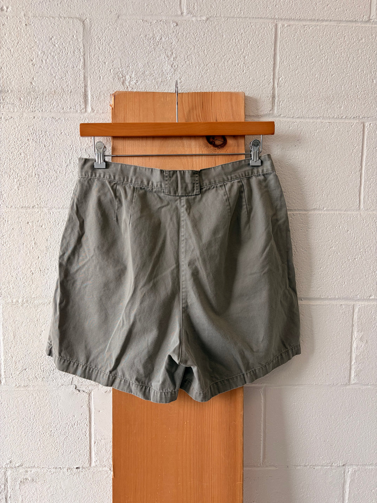 High Waisted Olive Green Shorts : 14