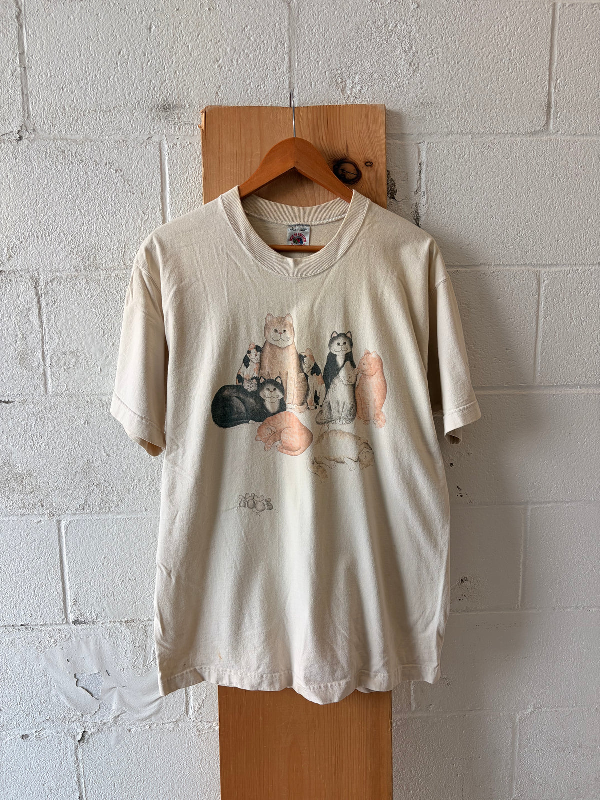 Vtg Cat Tee : L (As Is)