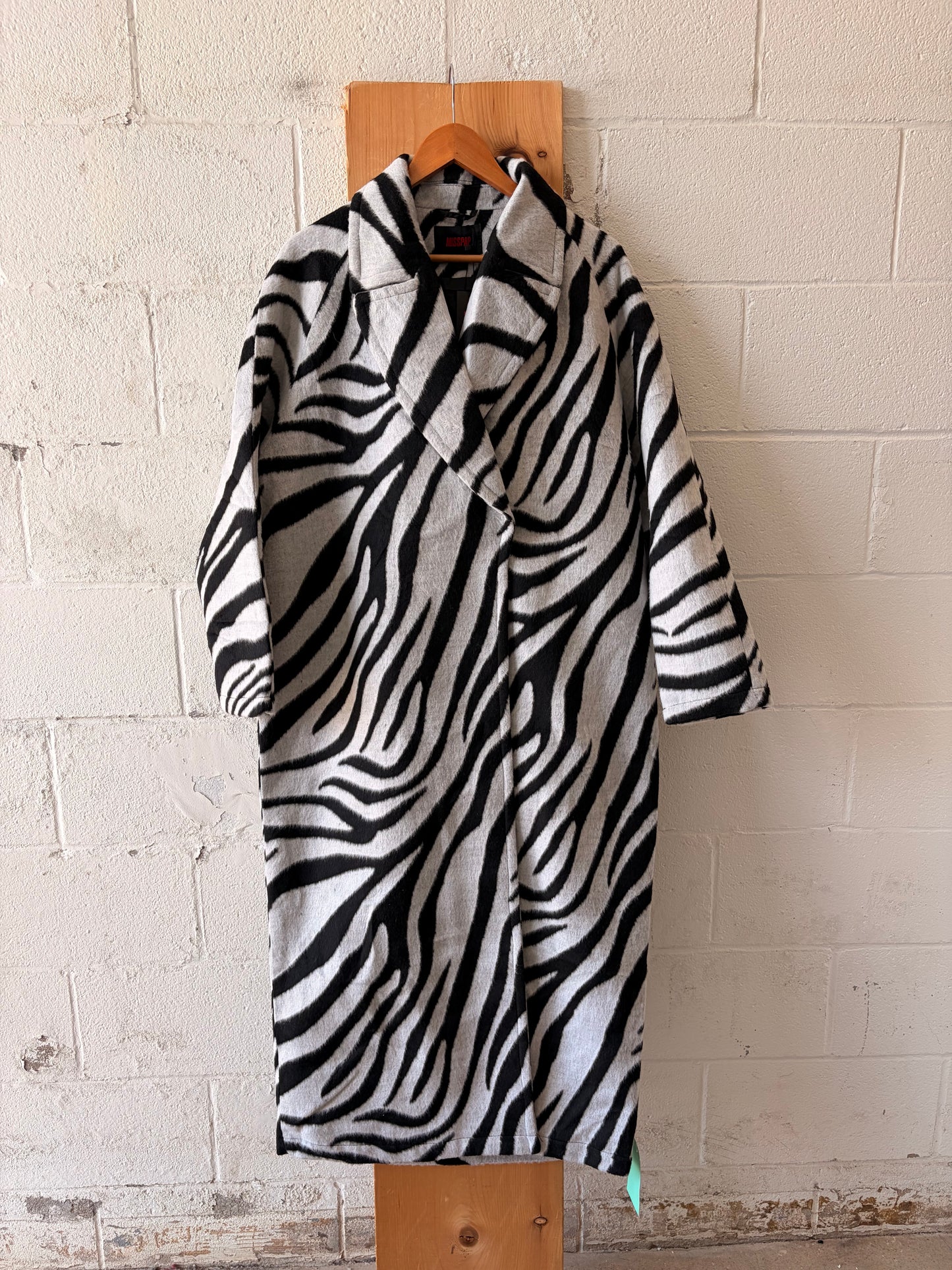 Zebra Print Longline Coat : 4 (Local Pick Up Only)