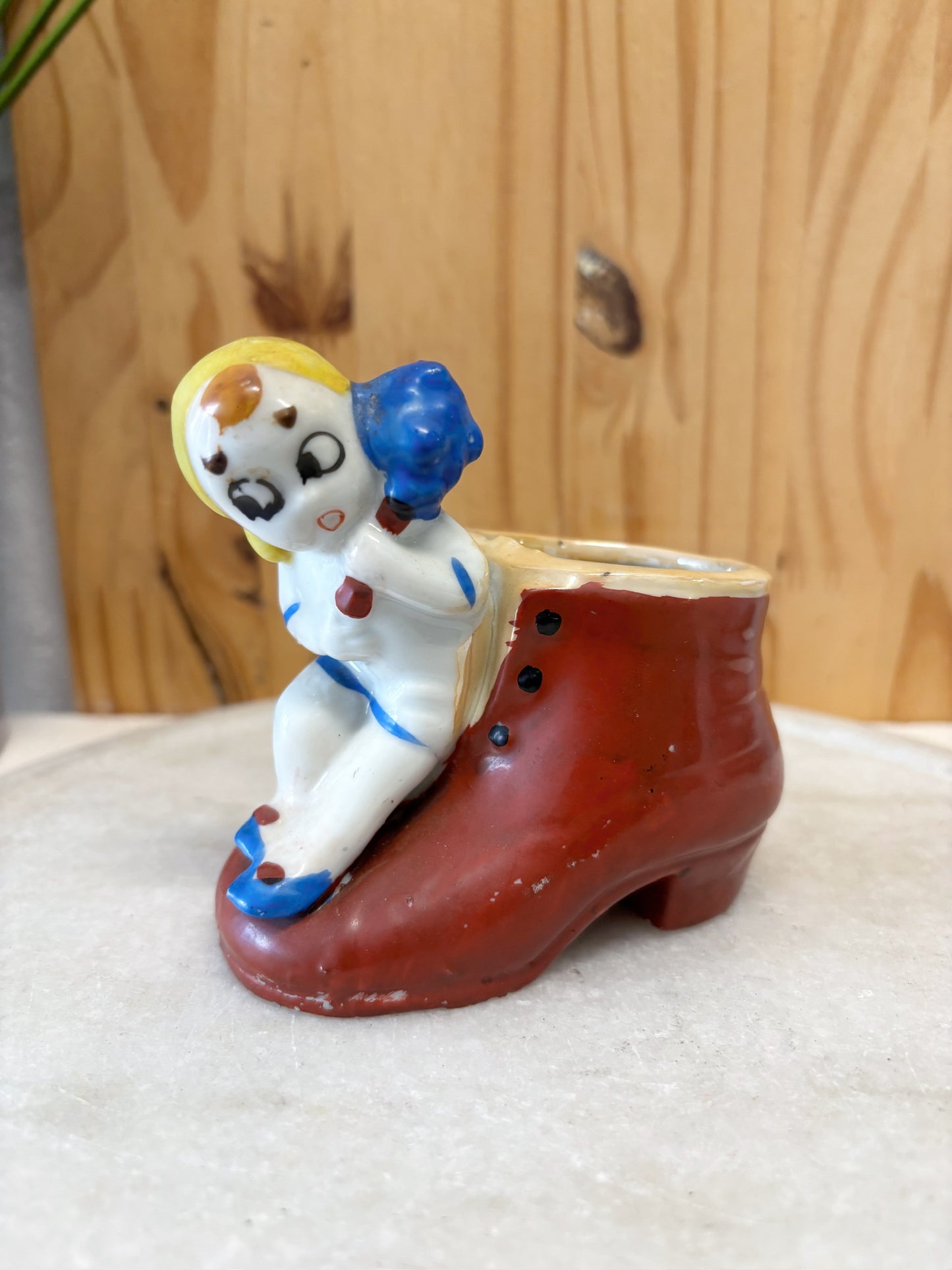 Vtg Boot Vase / Planter