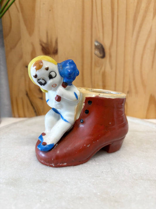 Vtg Boot Vase / Planter