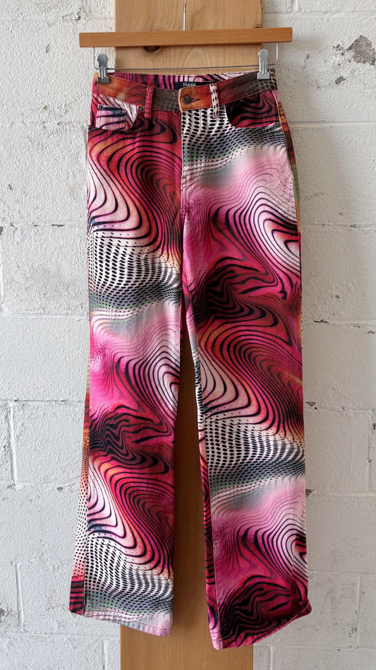 Swirl Print Jeans : 28” W